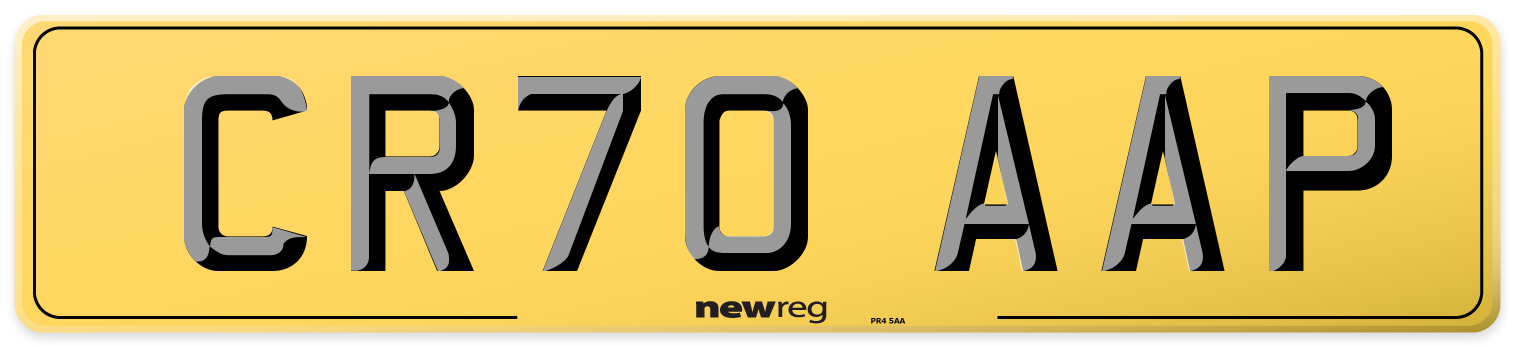 CR70 AAP Rear Number Plate