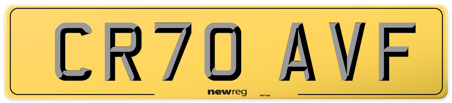 CR70 AVF Rear Number Plate