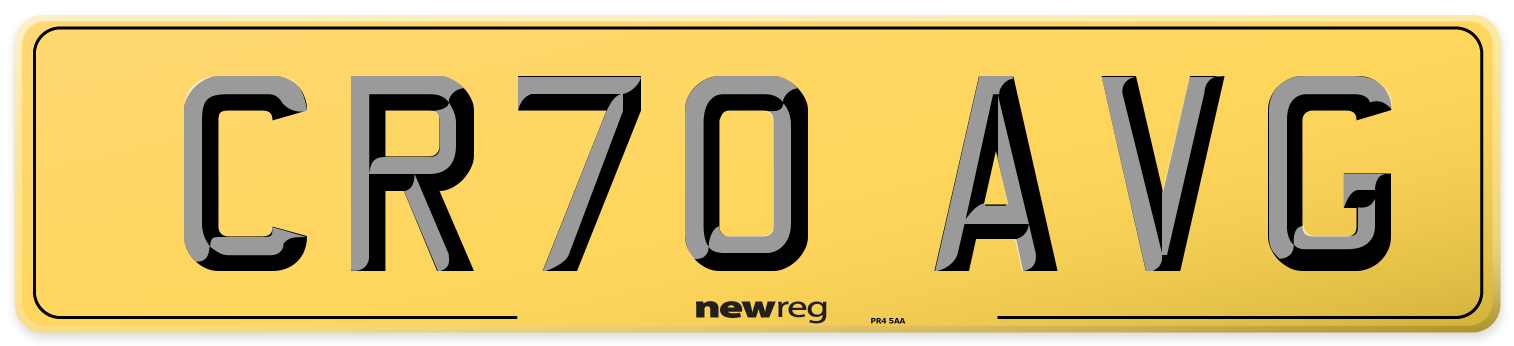 CR70 AVG Rear Number Plate