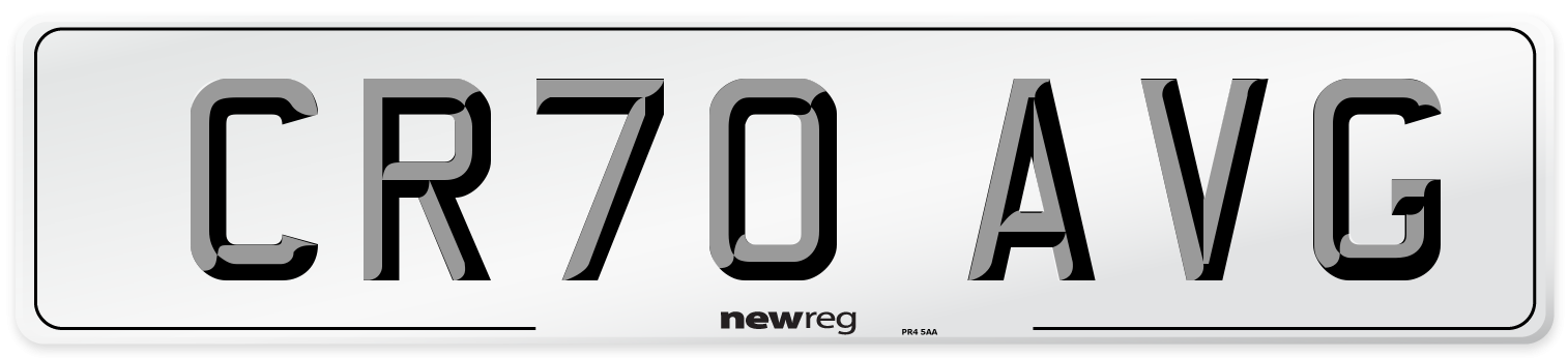 CR70 AVG Front Number Plate