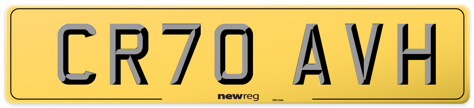 CR70 AVH Rear Number Plate