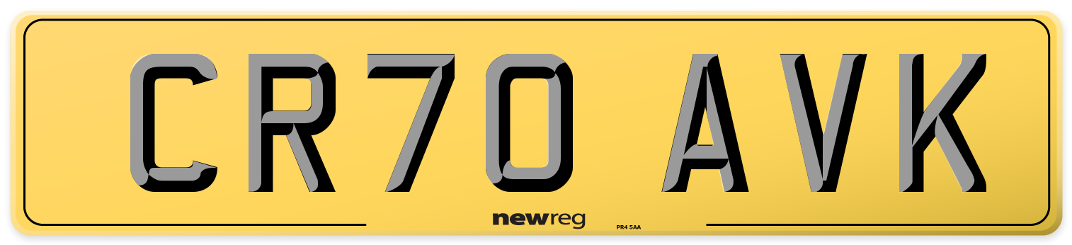 CR70 AVK Rear Number Plate