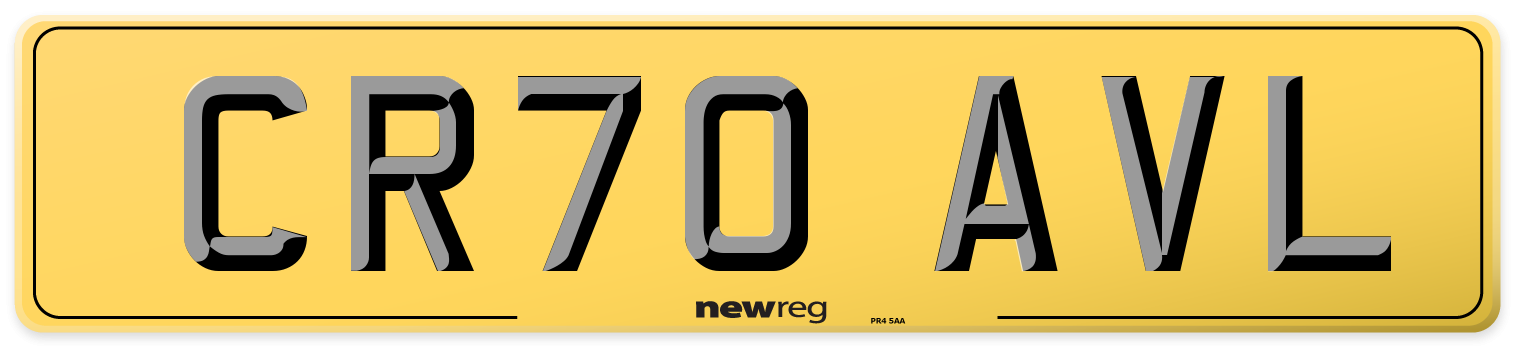 CR70 AVL Rear Number Plate