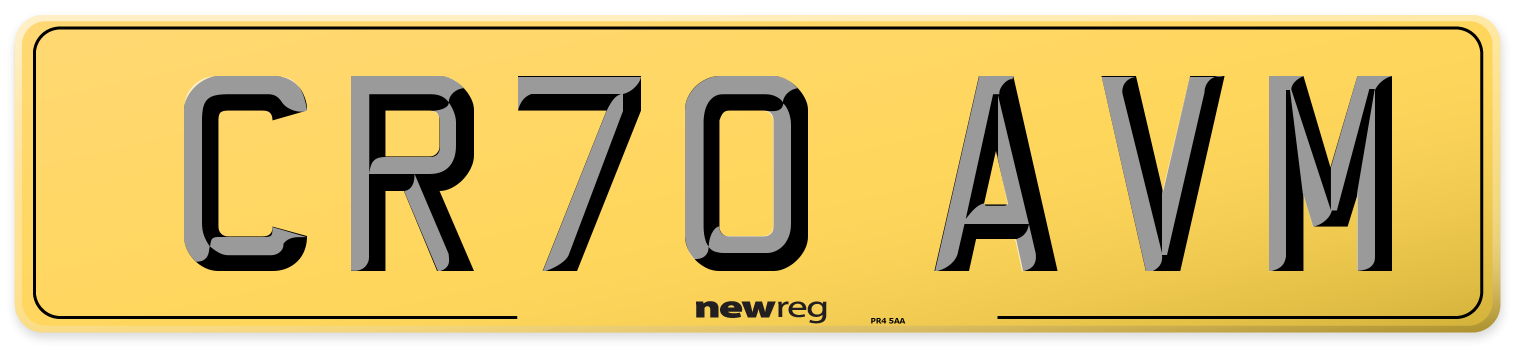CR70 AVM Rear Number Plate