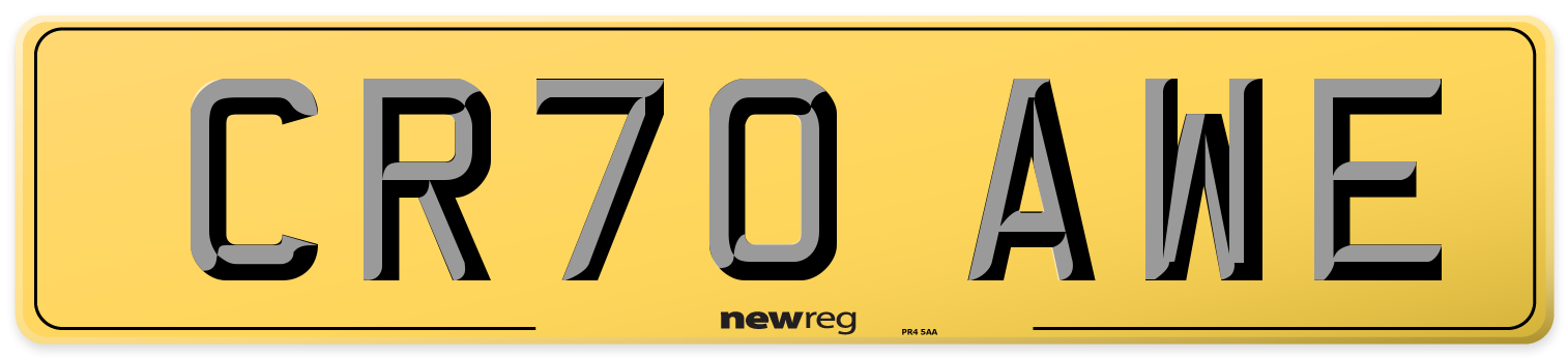 CR70 AWE Rear Number Plate