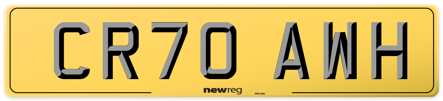 CR70 AWH Rear Number Plate
