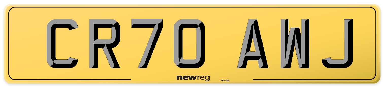 CR70 AWJ Rear Number Plate