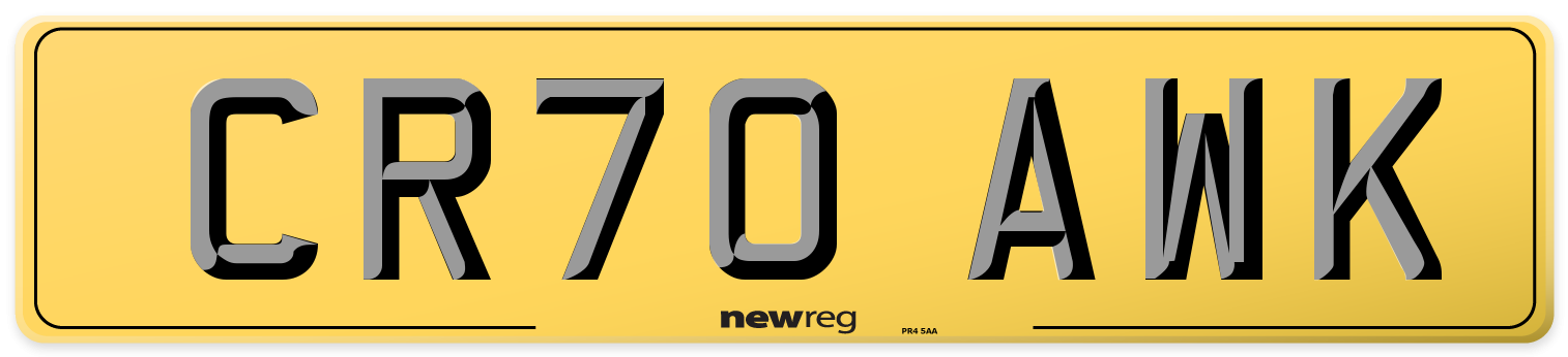 CR70 AWK Rear Number Plate