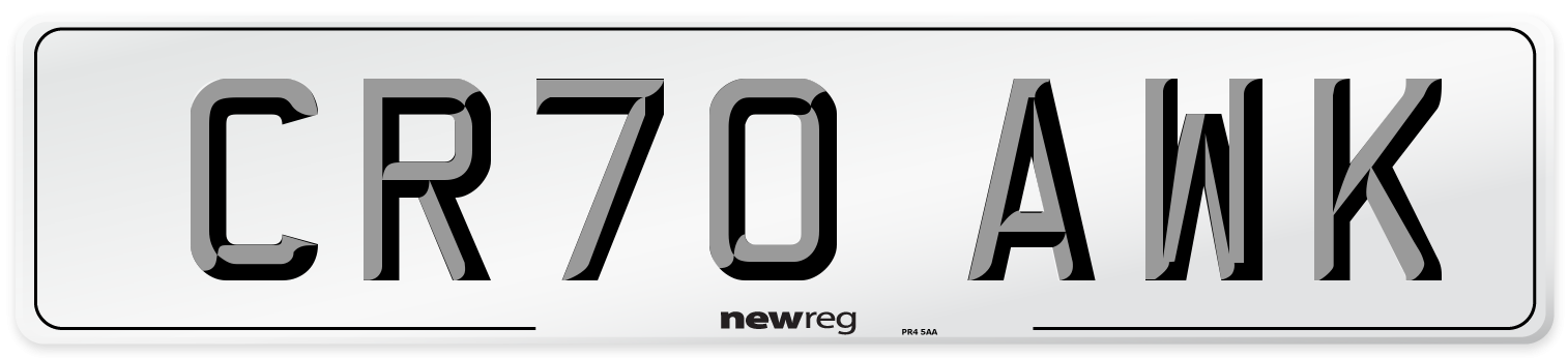 CR70 AWK Front Number Plate