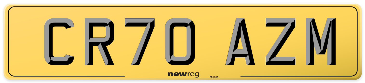 CR70 AZM Rear Number Plate