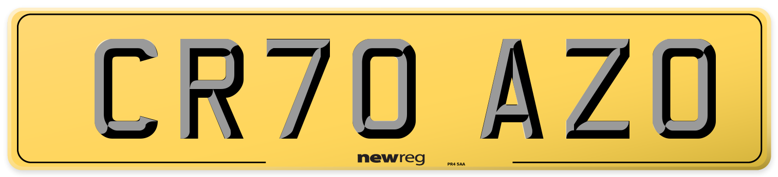 CR70 AZO Rear Number Plate