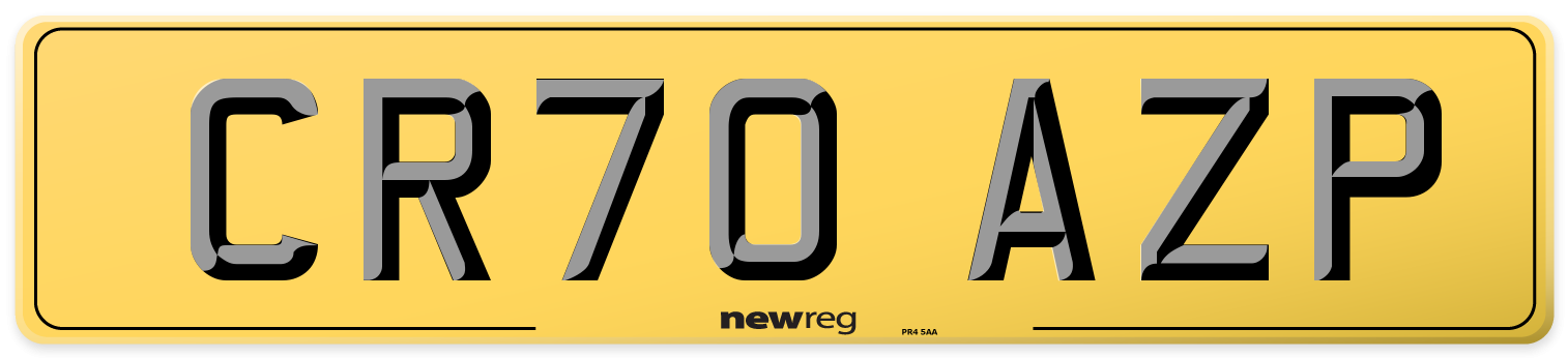 CR70 AZP Rear Number Plate