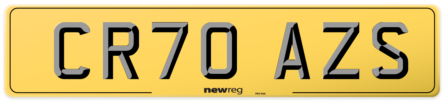 CR70 AZS Rear Number Plate