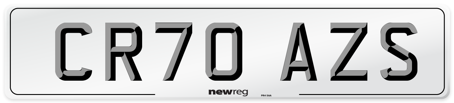 CR70 AZS Front Number Plate