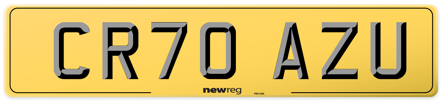 CR70 AZU Rear Number Plate