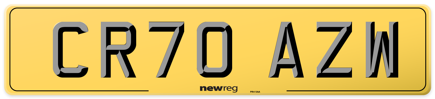 CR70 AZW Rear Number Plate