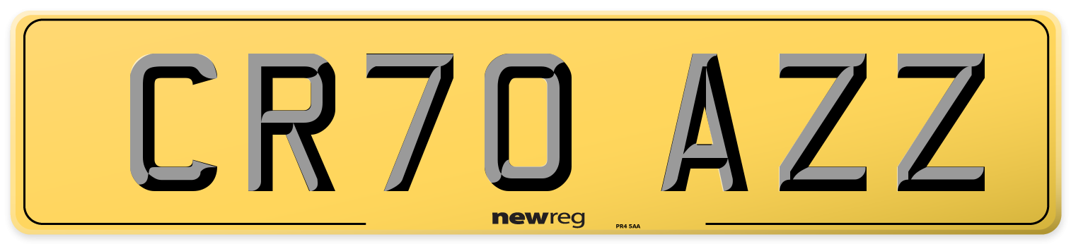 CR70 AZZ Rear Number Plate