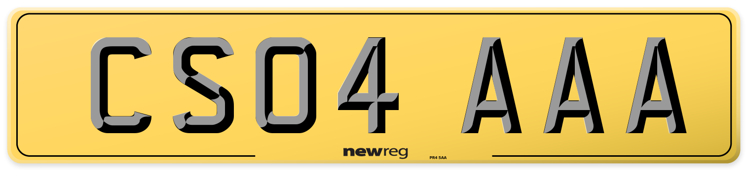 CS04 AAA Rear Number Plate