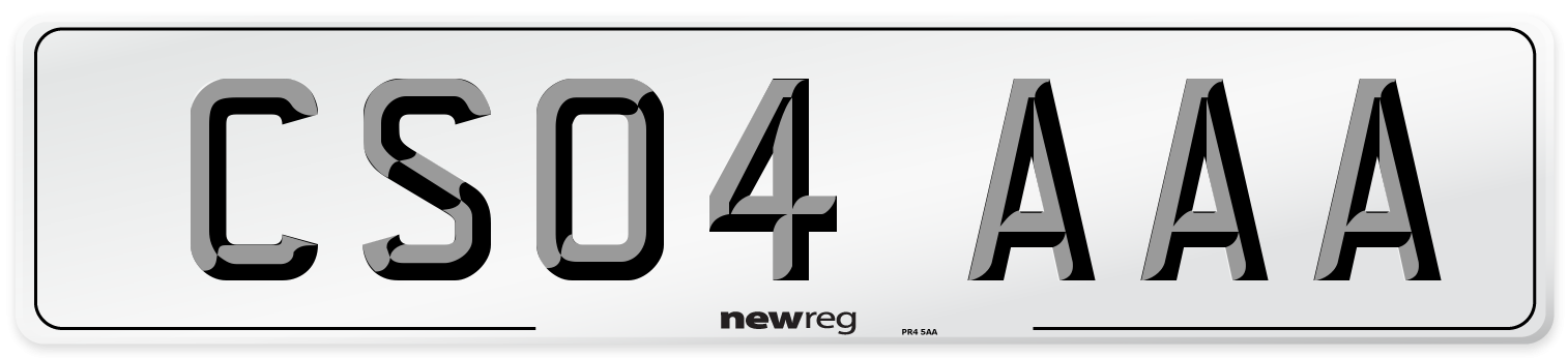 CS04 AAA Front Number Plate