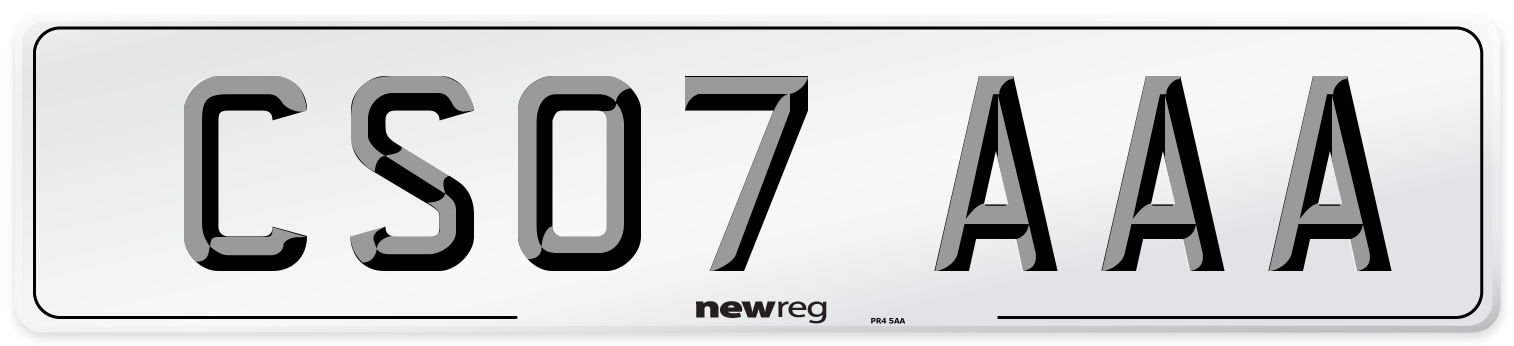 CS07 AAA Front Number Plate