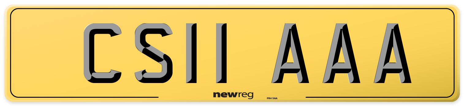 CS11 AAA Rear Number Plate