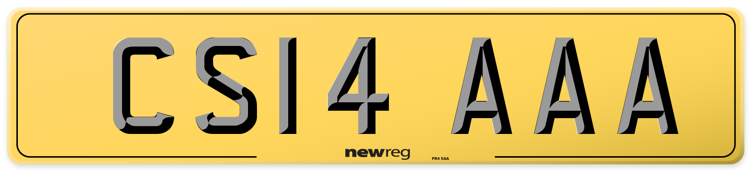 CS14 AAA Rear Number Plate