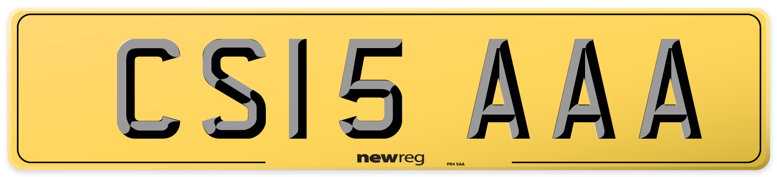 CS15 AAA Rear Number Plate
