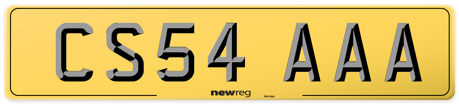 CS54 AAA Rear Number Plate