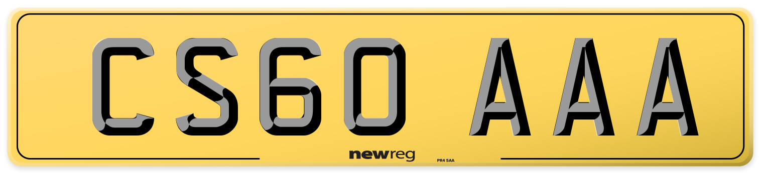CS60 AAA Rear Number Plate