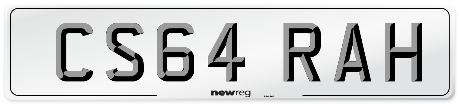 CS64 RAH Front Number Plate