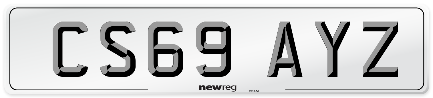 CS69 AYZ Front Number Plate