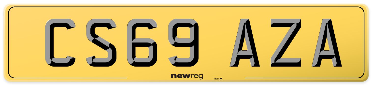 CS69 AZA Rear Number Plate
