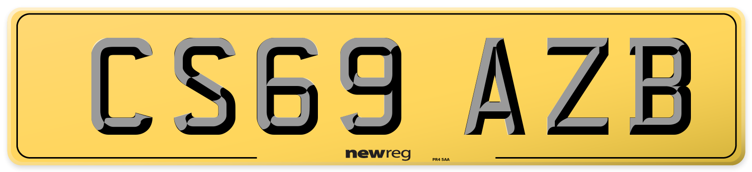 CS69 AZB Rear Number Plate
