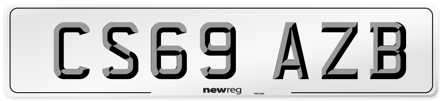 CS69 AZB Front Number Plate