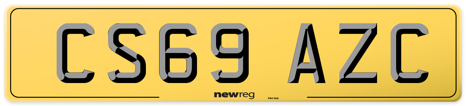 CS69 AZC Rear Number Plate