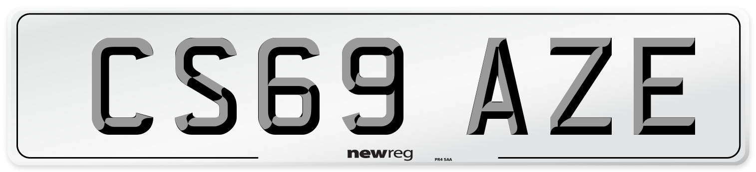 CS69 AZE Front Number Plate
