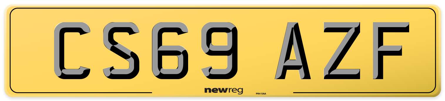 CS69 AZF Rear Number Plate