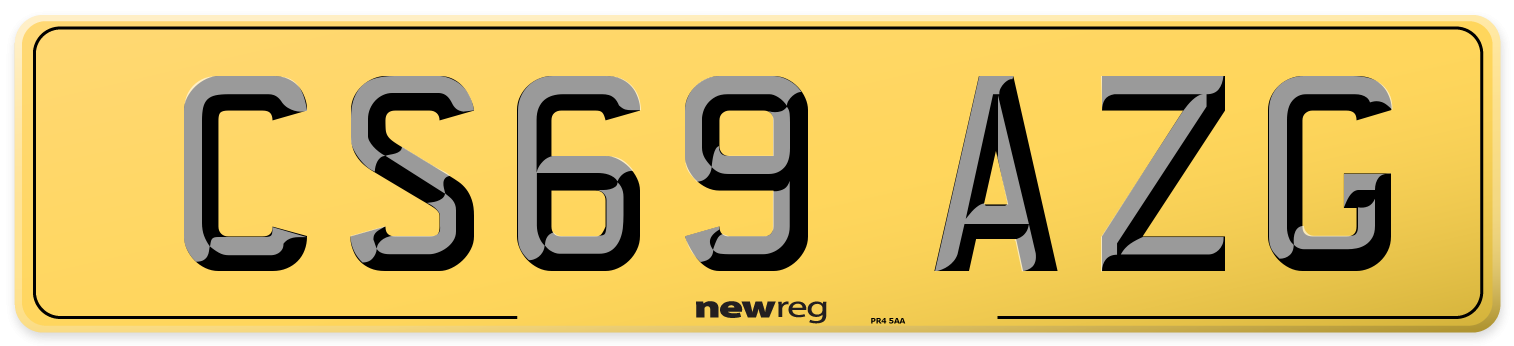 CS69 AZG Rear Number Plate