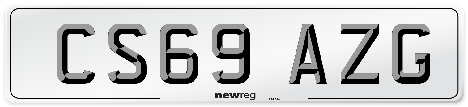CS69 AZG Front Number Plate