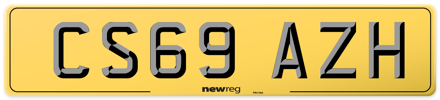 CS69 AZH Rear Number Plate