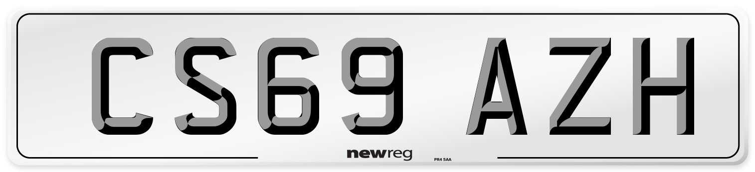 CS69 AZH Front Number Plate