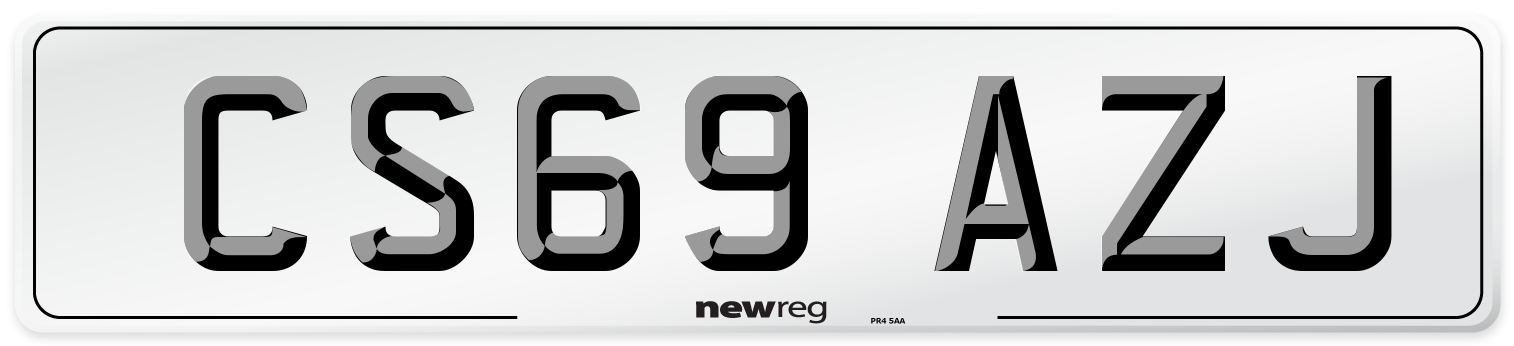 CS69 AZJ Front Number Plate