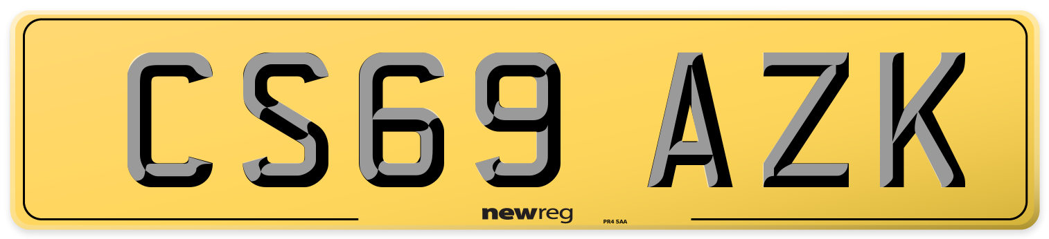 CS69 AZK Rear Number Plate