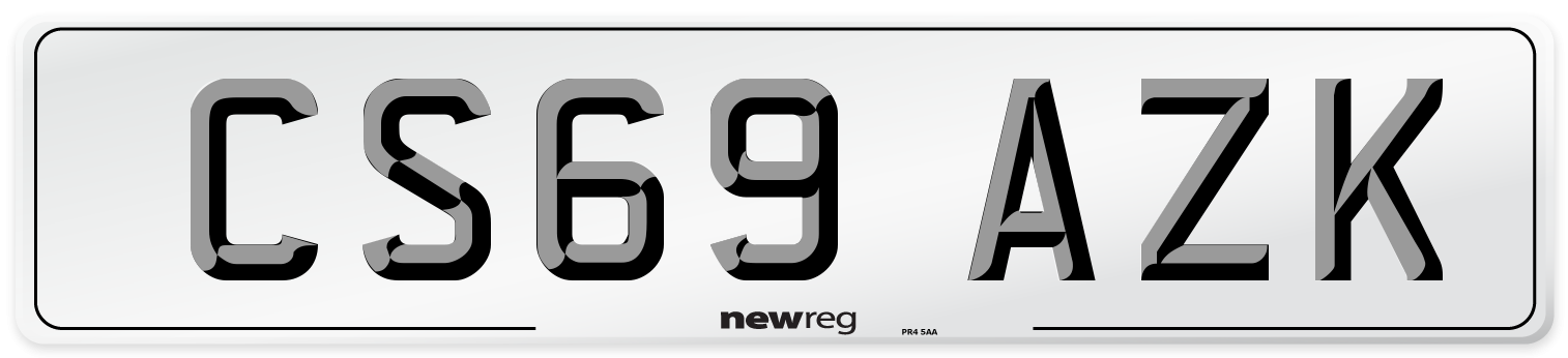 CS69 AZK Front Number Plate