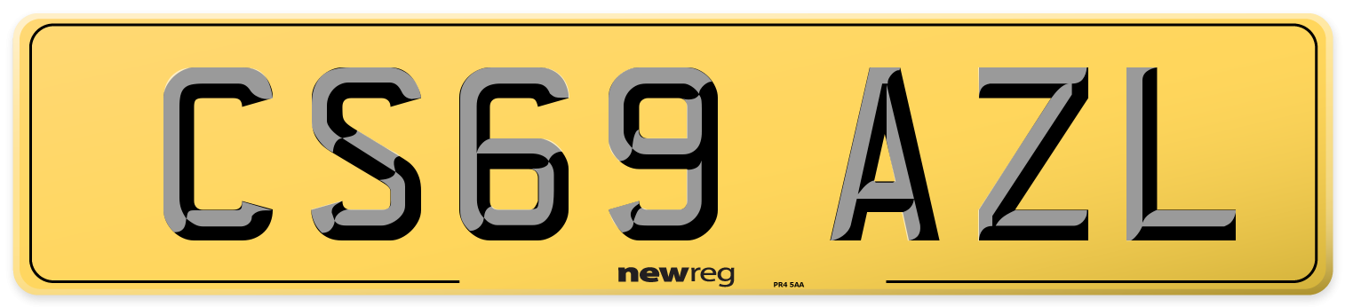 CS69 AZL Rear Number Plate