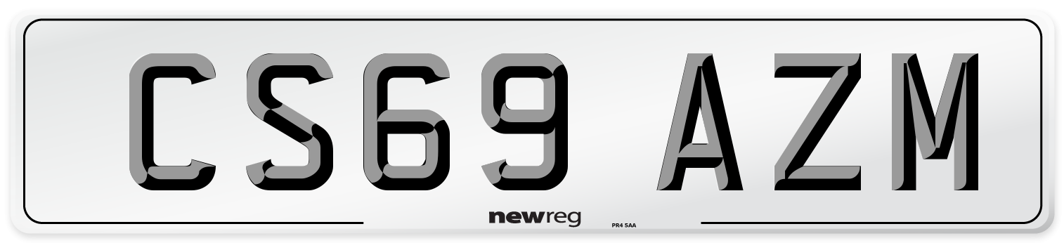 CS69 AZM Front Number Plate