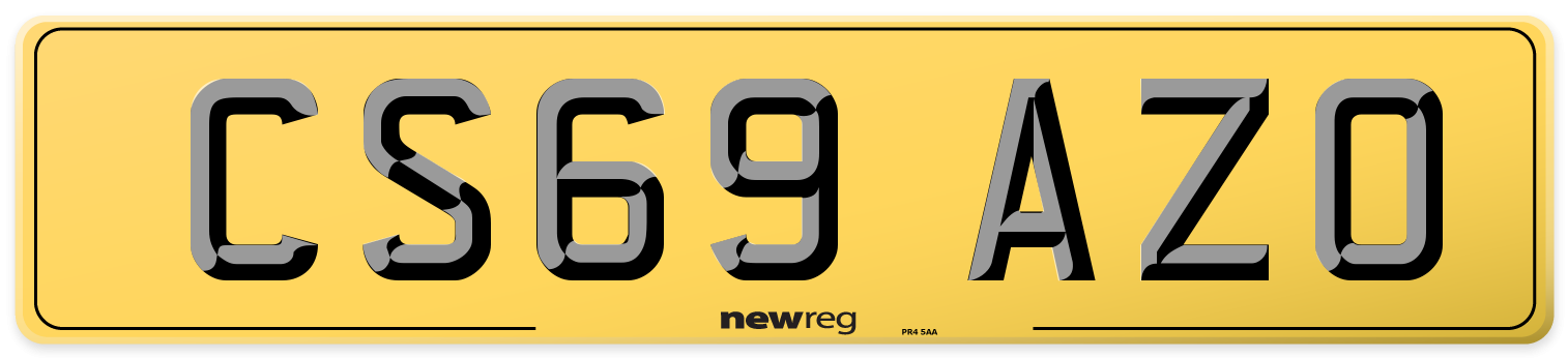 CS69 AZO Rear Number Plate