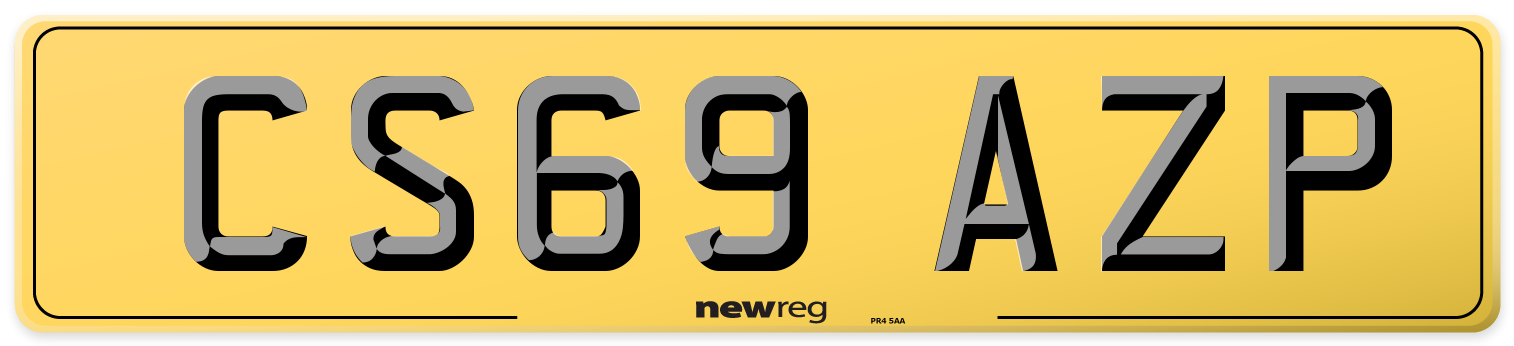 CS69 AZP Rear Number Plate