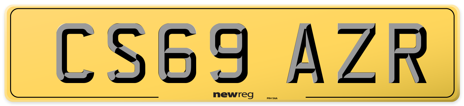 CS69 AZR Rear Number Plate