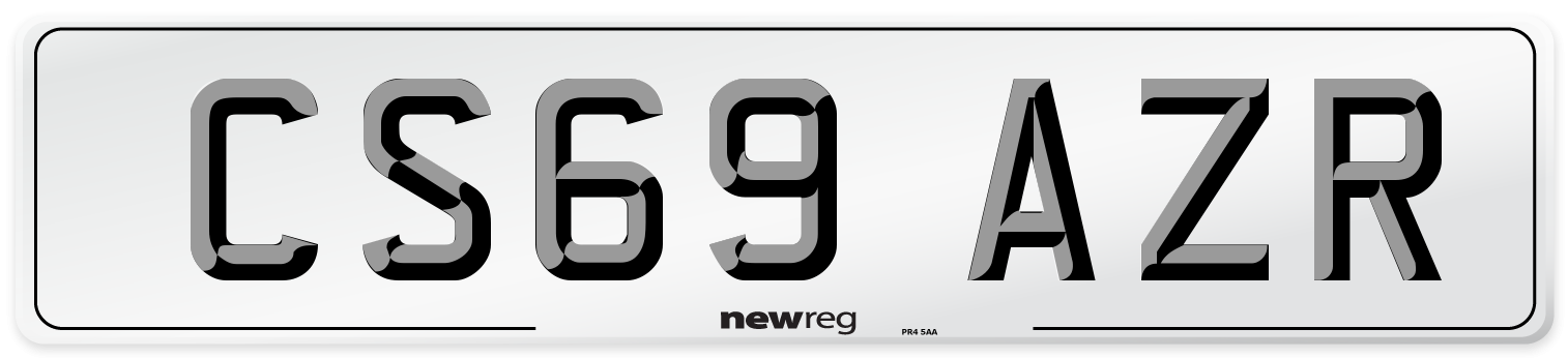 CS69 AZR Front Number Plate